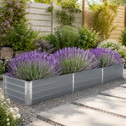 Garden Raised Bed Galvanized Steel 320x40x45 Cm Gray