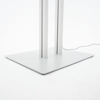 Espositore a Leggio con Piantana 51,4x79 cm in Alluminio con Led Porta Menù Silver