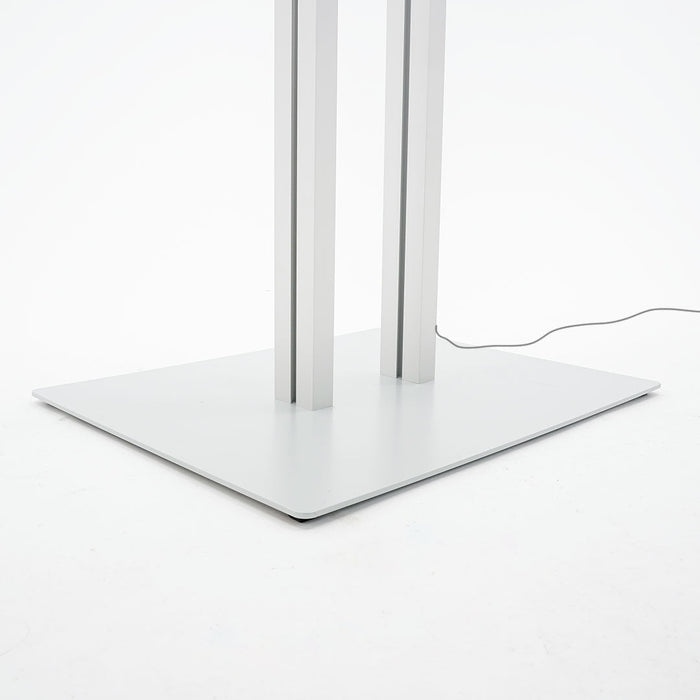 Espositore a Leggio con Piantana 51,4x79 cm in Alluminio con Led Porta Menù Silver