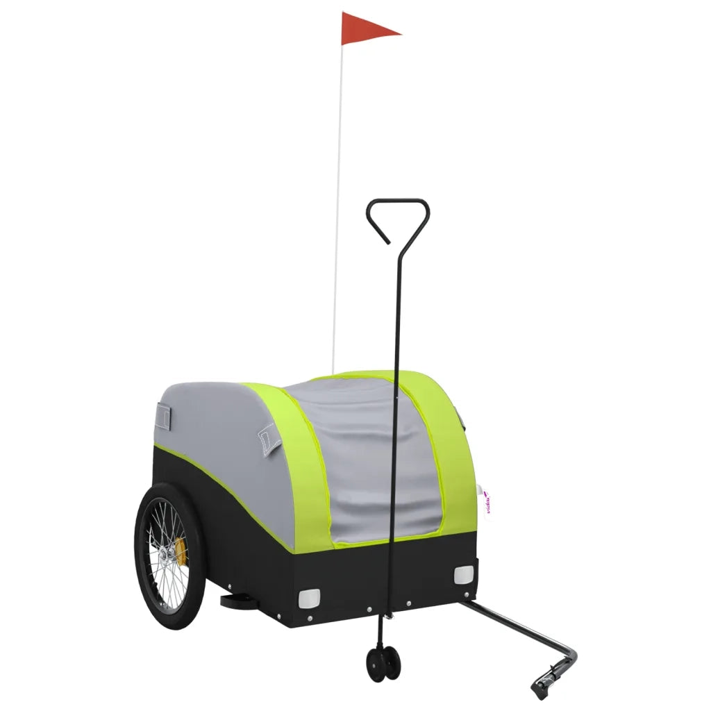 Rimorchio da Bici Nero e Verde 45 kg in Ferro 94158