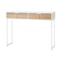 Consolle Moderna per Ingresso e Soggiorno con 2 Cassetti in Metallo 100x30x75cm - Bianco