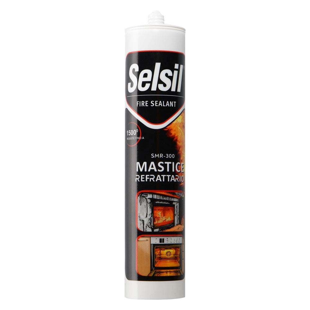 SIGILLANTE REFRATTARIO 'SMR-300' ml 300 - colore nero- 12 pezzi  - SELSIL