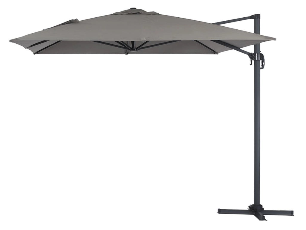 Ombrellone decentrato in alluminio SUN 4 - Rettangolare - 3 x 4 m - Grigio