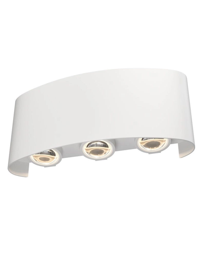 STRATO APPLIQUE LED PER ESTERNI IN METALLO BIANCO 3 LUCI