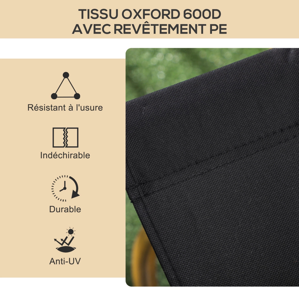 Sedia pieghevole da esterno con braccioli ¨C zephmum ¨C tessuto Oxford, struttura in acciaio, 54x59x78 cm, nero