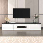 Mobile TV 180 cm nero e bianco con LED USB, installazione a parete o da appoggio HAVRYA