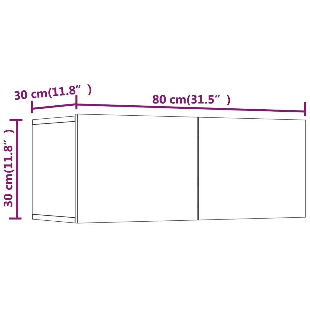 Set di Mobili Porta TV 4 pz Rovere Fumo in Legno Multistrato cod mxl 12156