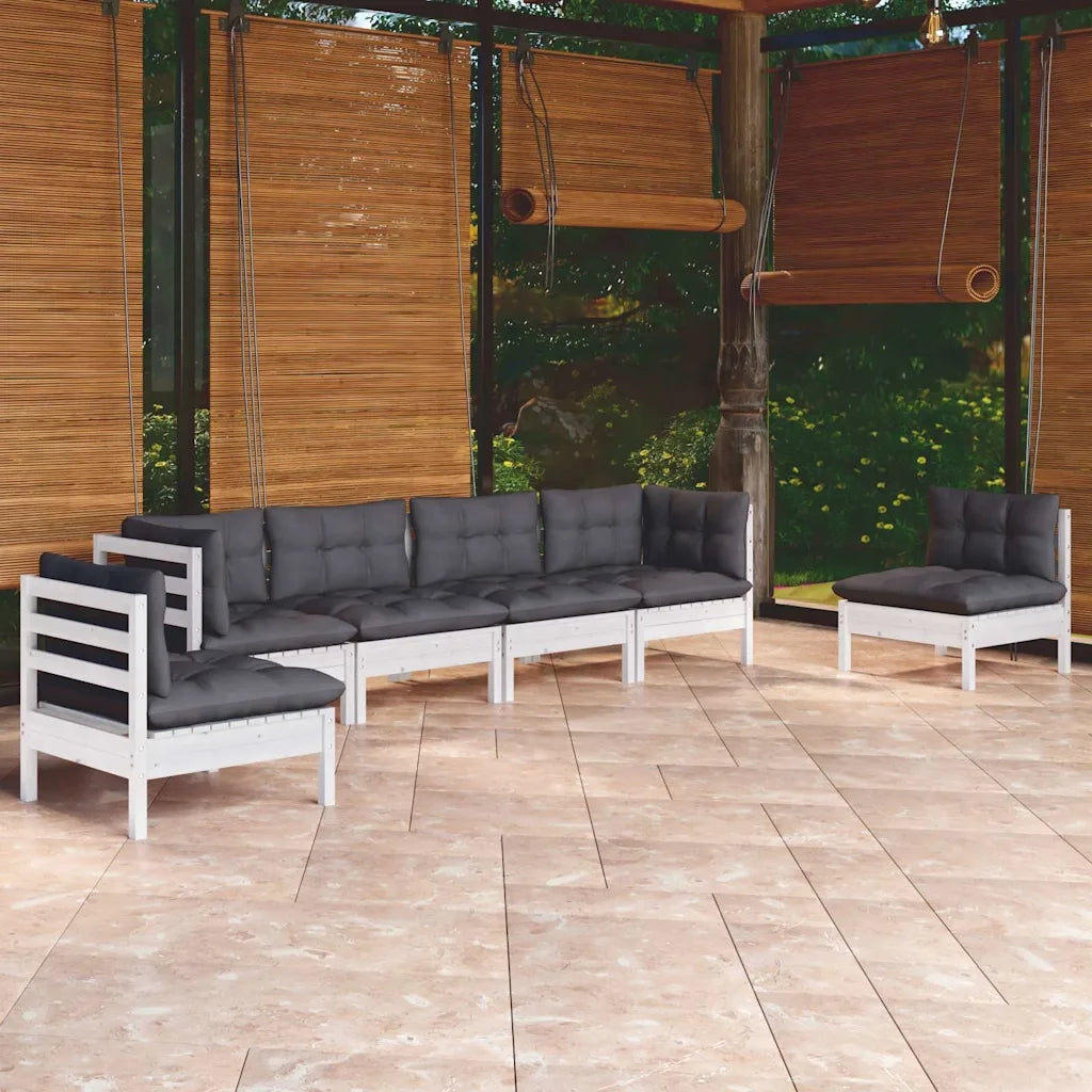 Set Divani da Giardino 6 pz con Cuscini in Massello di Pino cod mxl 44432