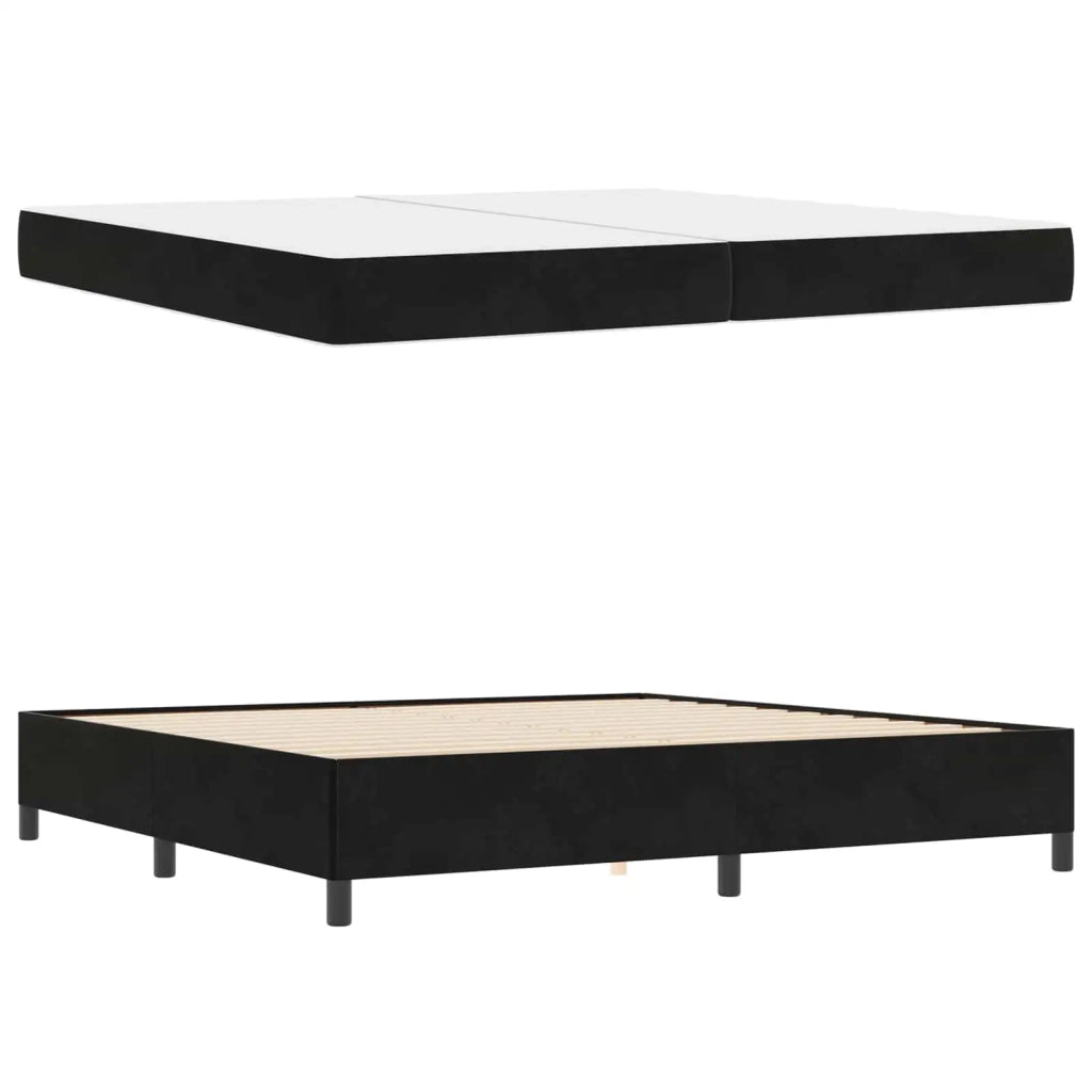 Struttura del letto con materasso Nero 200 x 200 cm Tessuto 3399086