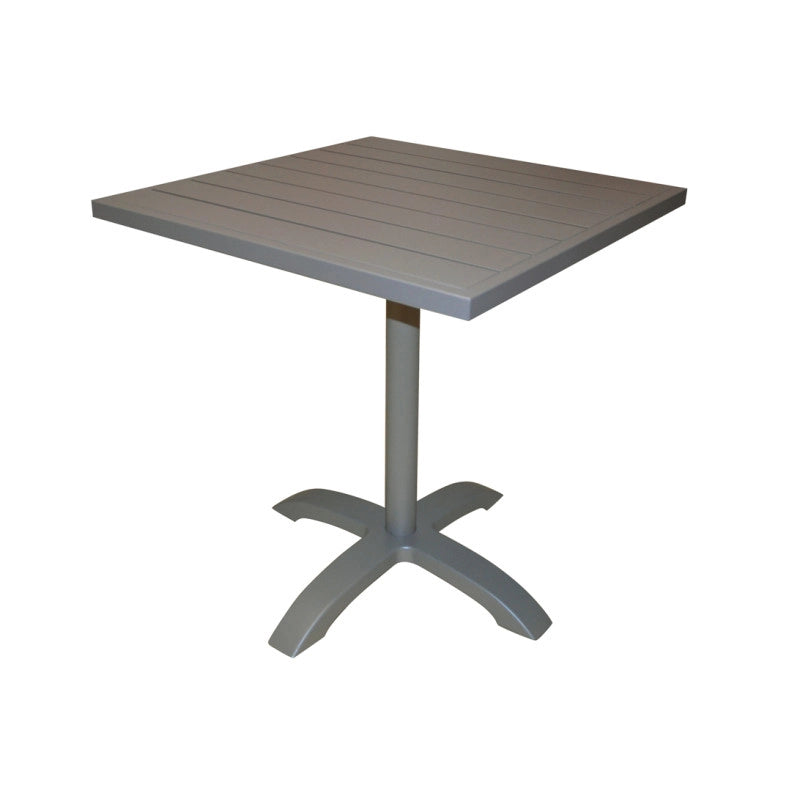 Tavolo Calipso MOIA in alluminio con piano a doghe - tortora