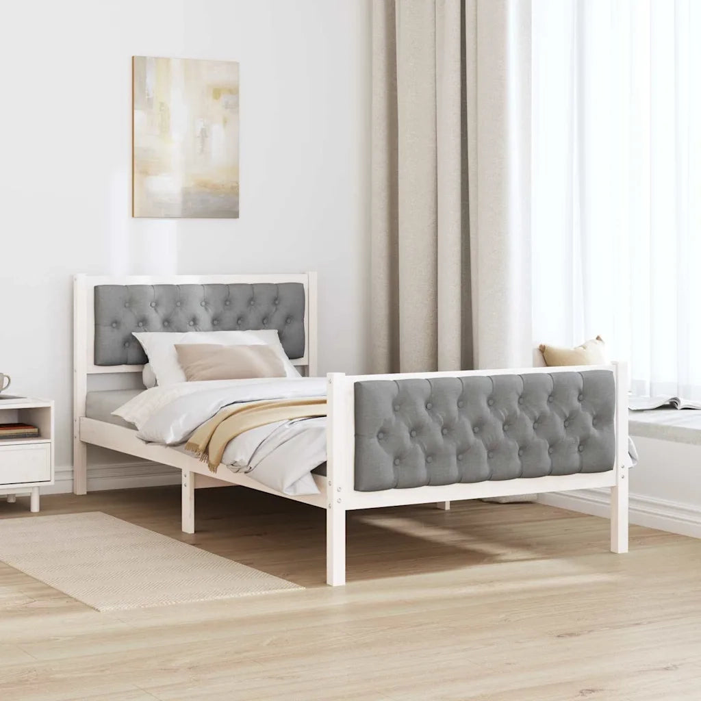 Struttura del letto Grigio chiaro 100 x 200 cm Pino massello