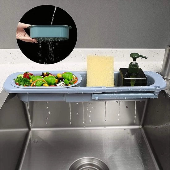 Sistema di scarico telescopico per lavandino, vasca da bagno, contenitore di stoccaggio, cestino di scarico espandibile, rete di filtraggio retrattile, organizzatore di cucina, lavabo per spazzole da lavaggio, asciugamani e spugne
