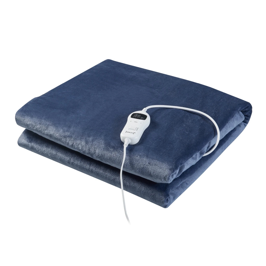 Coperta elettrica riscaldata 120 watt camera da letto 200 x 150 cm azzurro 03_0009333