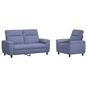 Set di divani 2 pcs Blu jeans Tessuto 3430610