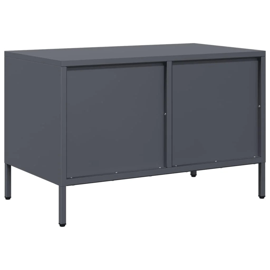 Mobile TV multimediale mensola TV credenza TV adatto per sala da pranzo soggiorno camera da letto 68 x 39 x 43,5 cm acciaio laminato a freddo antracite 02_0026400