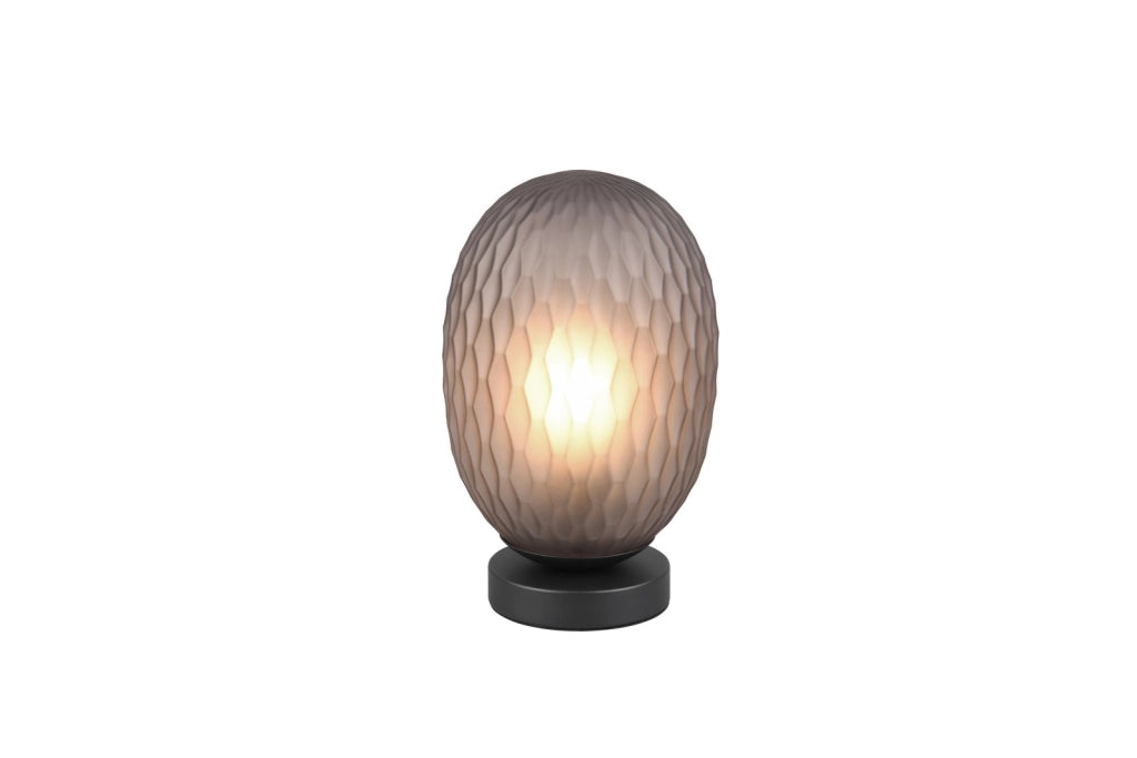 Lampada da tavolo FACETTE vetro fumé nero E27 Trio