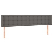 Testiera | Testata ad Orecchio Grigia 183x16x78/88 cm in Similpelle