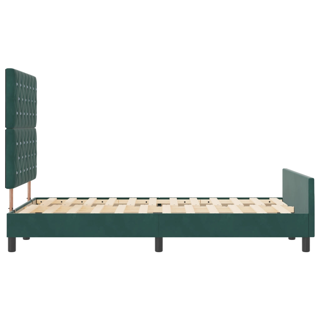 Letto Verde Scuro 120x190 cm Velluto