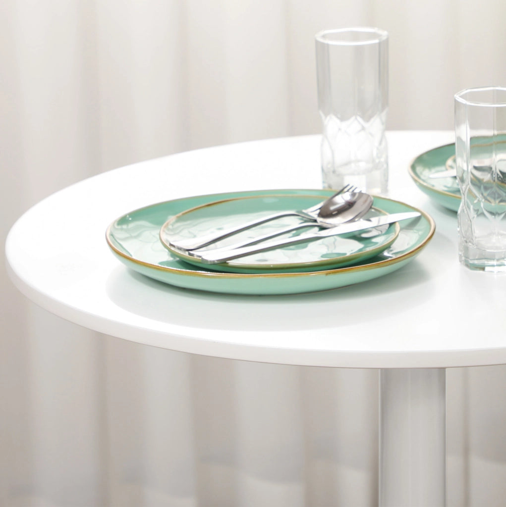 Tavolo da pranzo rotondo ?70 x 75 cm in MDF bianco