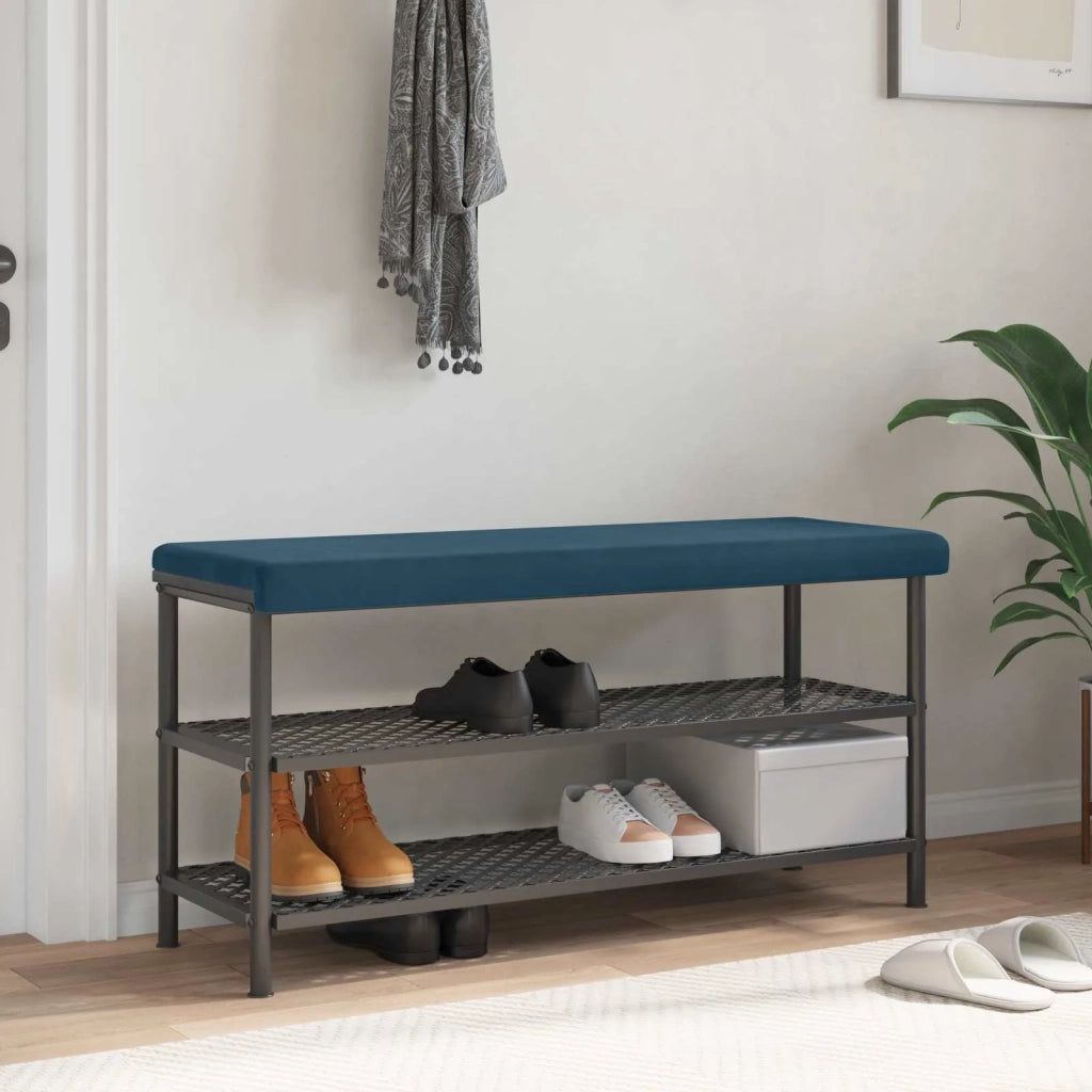 Cuscino per panchina Velluto (V) Blu Profondità 35 cm 42043338