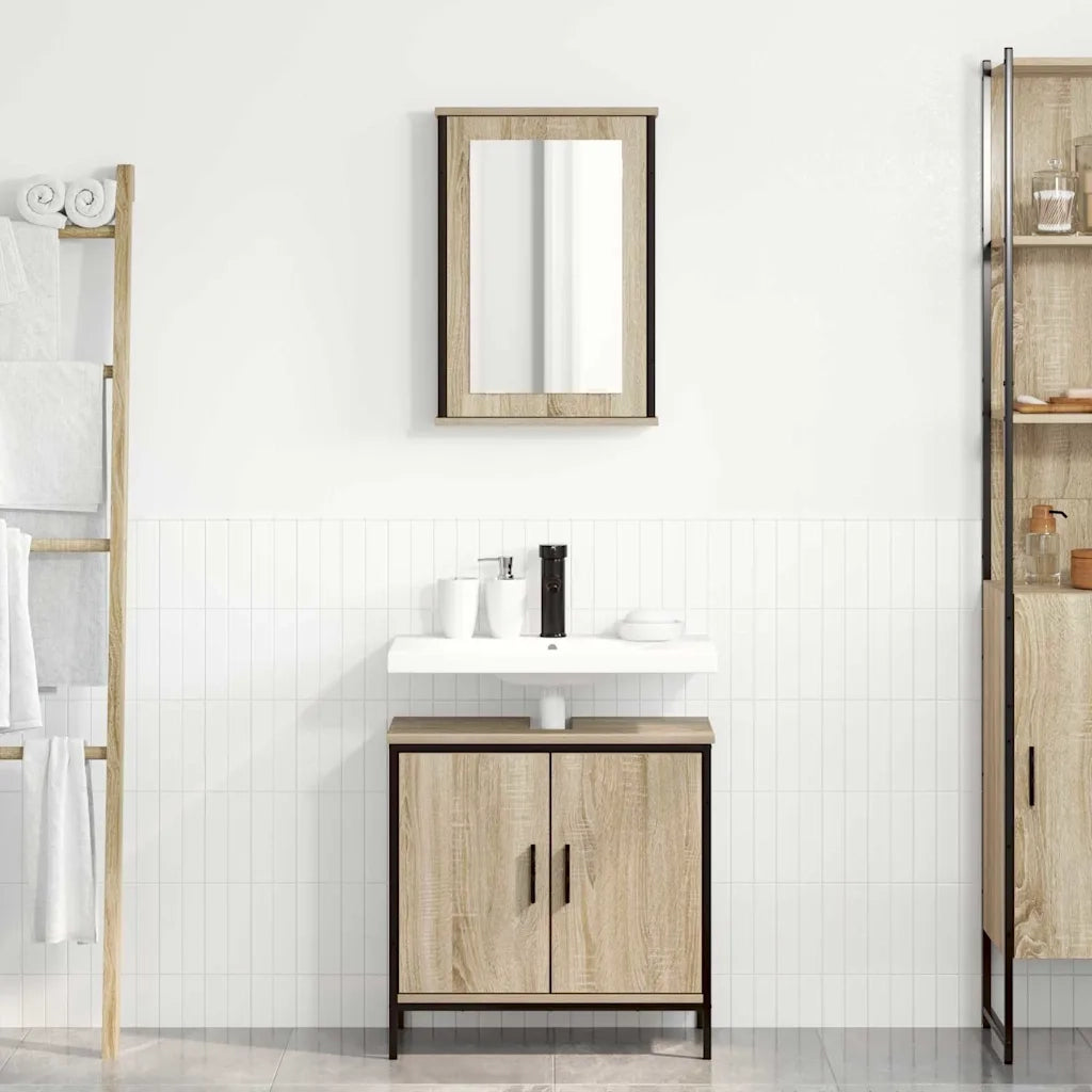 Set di mobili per il bagno 2 pcs Marrone Legno multistrato 3345131