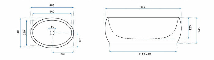 Lavabo Da Appoggio Rea Linda Granit