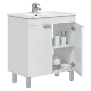 Cariati, Mobile Sottolavabo 2 Ante, 70x45x80h cm Bianco Lucido