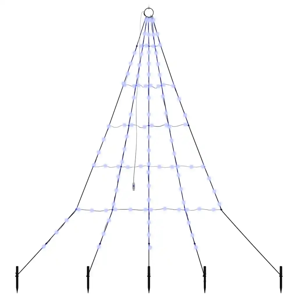 Albero di Natale LED con picchetti per il terreno Blu 182 cm