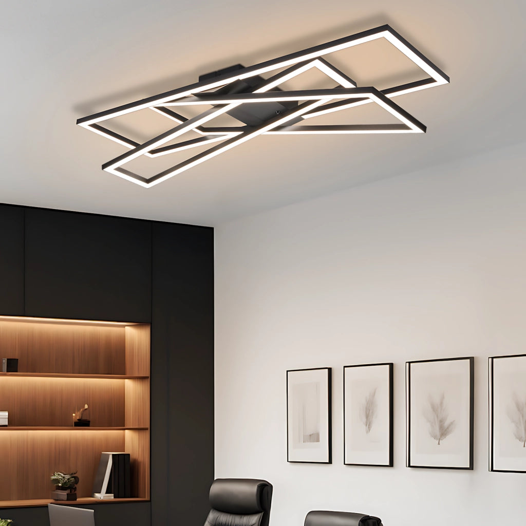 ZMH Lampada da soffitto plafoniera LED 45W nera dimmerabile per camera letto soggiorno cucina sala pranzo