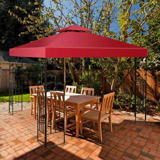 Tessuto copertura superiore per gazebo Telo tetto ricambio per gazebo 3x3M Rosso Bordeaux-Gazebo