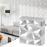100 Pezzi 3D Pannelli Murali 30 x 30 cm, Pannello da Parete 3D Diamante, Decorazione Interna da Parete in PVC, 9 m², per Soggiorno Camera da Letto (9㎡,Bianco)