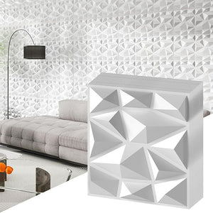 100 Pezzi 3D Pannelli Murali 30 x 30 cm, Pannello da Parete 3D Diamante, Decorazione Interna da Parete in PVC, 9 m², per Soggiorno Camera da Letto (9㎡,Bianco)