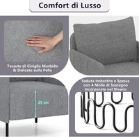 Poltrona Relax, Poltrona Singola in Chenille con Cuscino, Sedia da Soggiorno con Piedini Regolabili, Sedia Moderna per Camera da Letto, Studio, Portata 150 kg