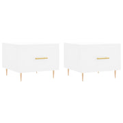 2 pz Tavolini da salotto | Tavolino da caff¨¨ | Tavolino da Soggiorno Bianchi 50x50x40 cm Legno Multistrato