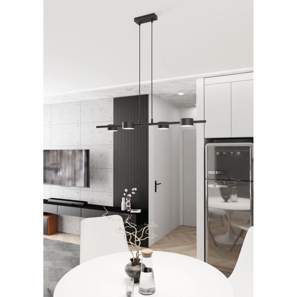 Lampada a sospensione SORA in acciaio nero opaco