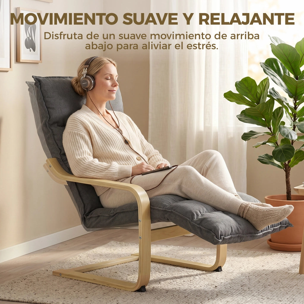 Poltrona Relax con Poggiapiedi e Dondolo ¨C Minimal ¨C Grigio