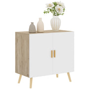 Cassettiera con ripiano regolabile ¨C zephmum ¨C Bianco e rovere 76x41.2x74 cm