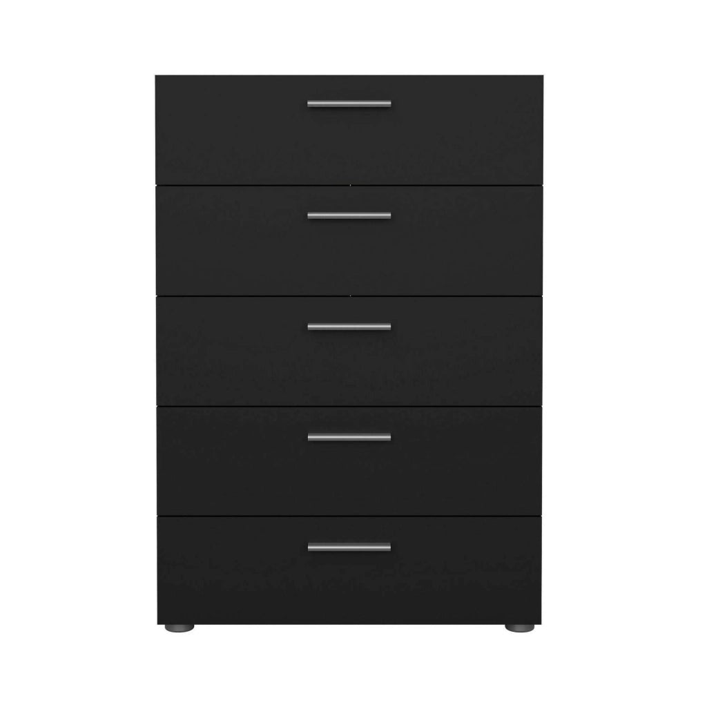 Cassettiera Alf, Settimino multiuso, Comò camera da letto, Mobile con cassetti, 70x40 h102 cm, Nero