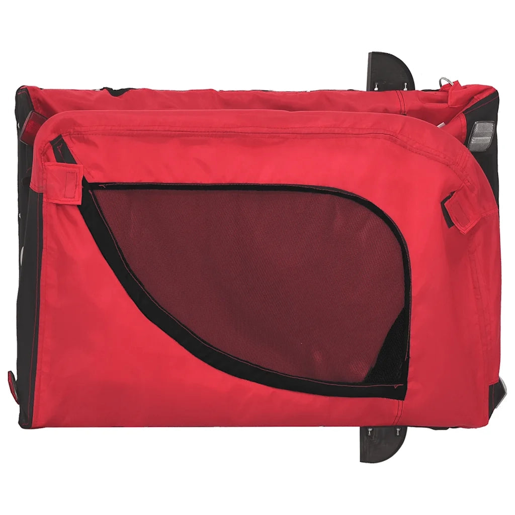 Rimorchio da Bici per Animali Rosso e Nero Oxford e Ferro CFW8759332