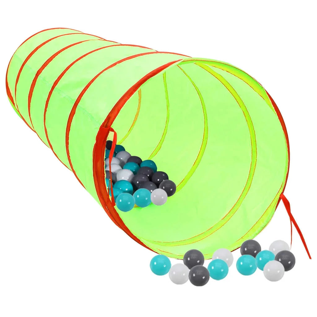 Tunnel gioco per bambini con 250 palline 175 cm poliestere verde 02_0005172