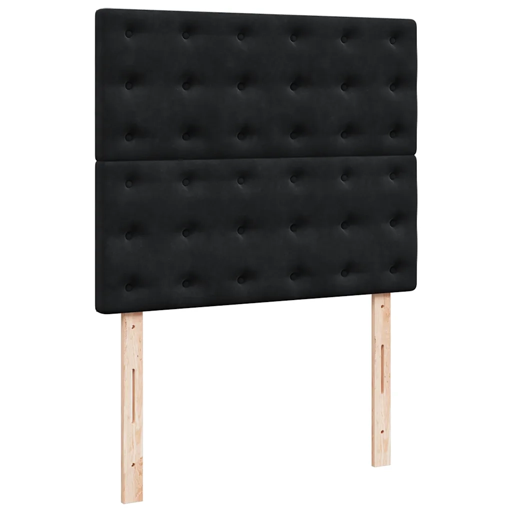 Giroletto a Molle con Materasso Nero 120x190 cm in Velluto 3292300