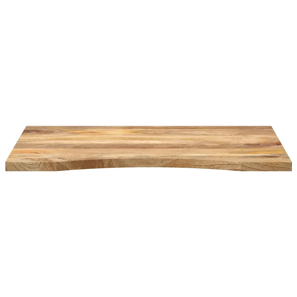 Piano Scrivania con Curva 100x60x2,5cm Massello Grezzo di Mango 370201