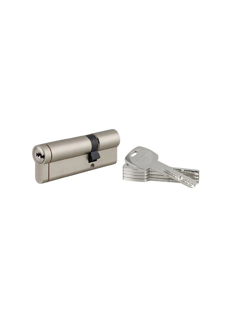 Cilindro europeo Transit 1 30 x 65 mm, nichelato, funzione emergenza, 5 chiavi – THIRARD