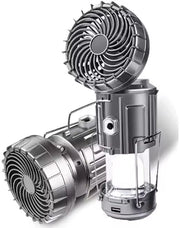Lampada da Campeggio Solare con Ventilatore - 2-in-1 Soluzione - 100LM LED + 3 Venti di Ventilazione Rapida - Portatile & Immergibile