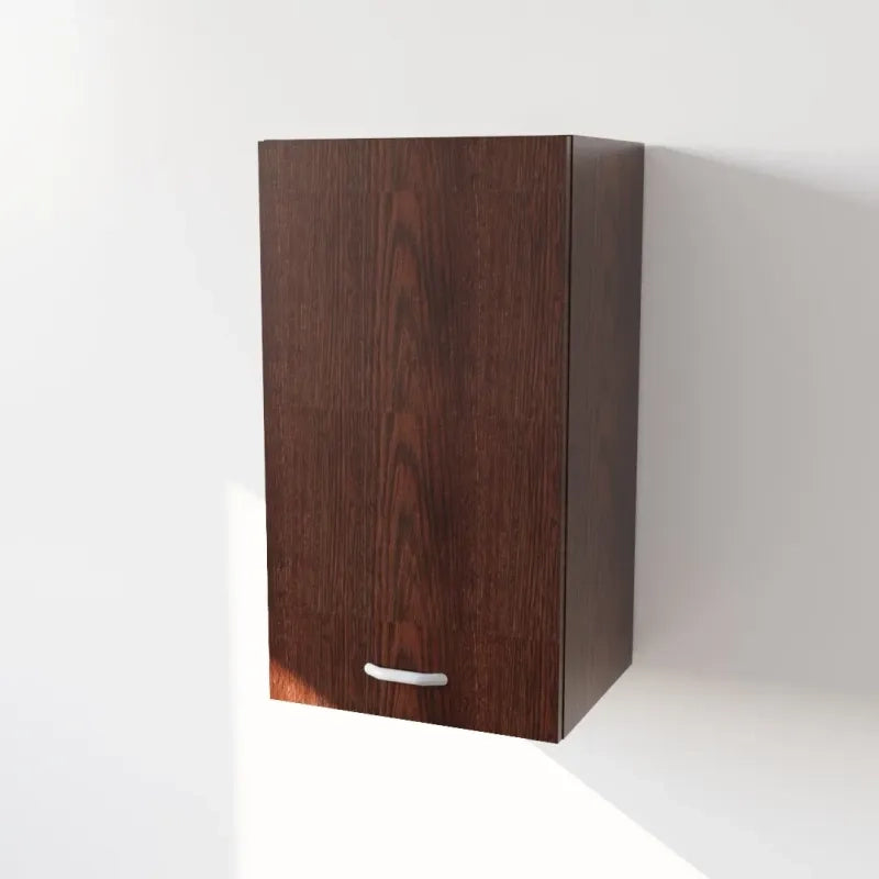 Pensile Cucina  in Legno Nobilitato Wenge, Mobile Alto con 1 Anta, Pensile Componibile Moderno Made in Italy (H72XL40XP33cm)