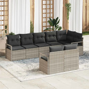 Set di divani 8 pcs Grigio chiaro polyrattan 3346432