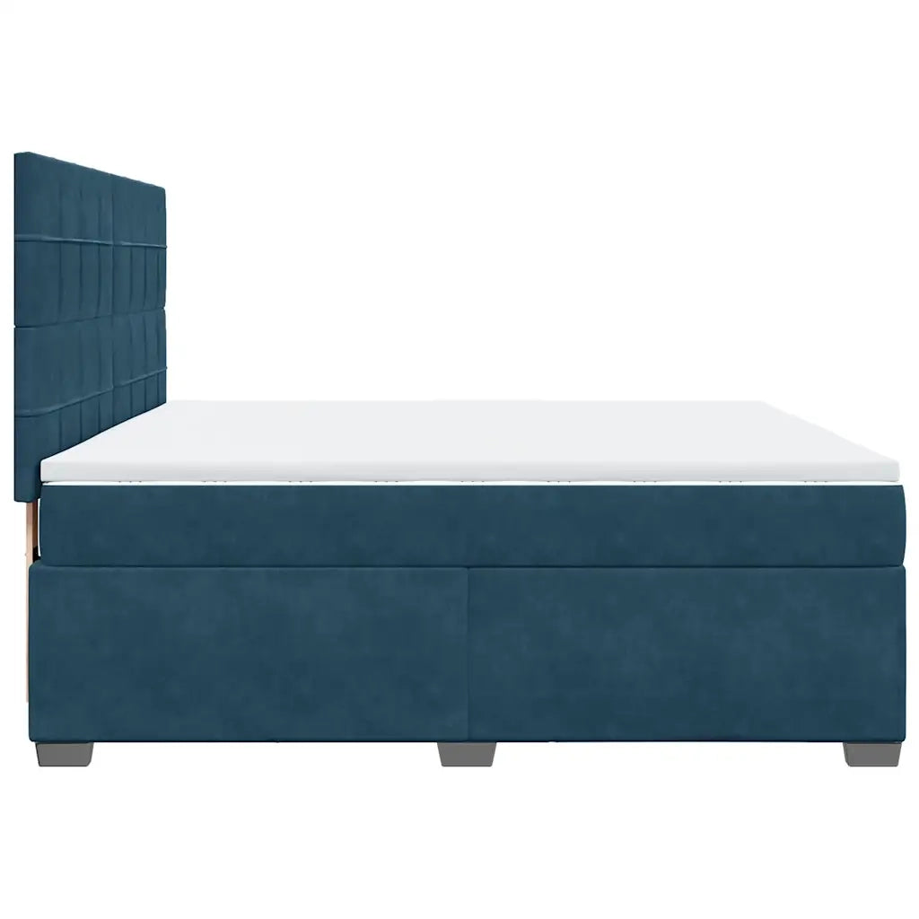 Giroletto a Molle con Materasso Blu 180x200 cm in Velluto 3290982