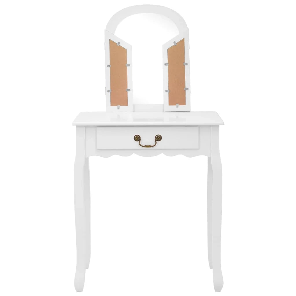 Toletta e sgabello di lusso 65 x 36 x 128 cm legno MDF bianco 02_0006268