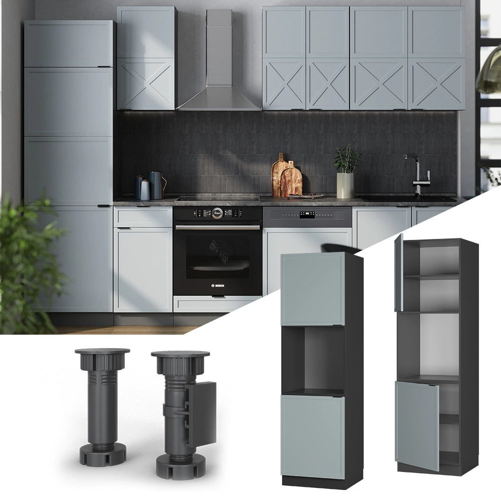 Vicco Mobile per forno da incasso Blu-grigio chiaro 60 cm aperto