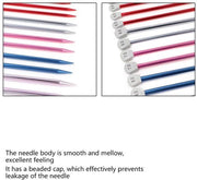 Set di Aghi per Maglia da 15 pezzi - Aghi per Maglia Metalliche - Lunghezza 35 cm - Diversi Diametri 2-12 mm - Adatto per Maglie e Calze - Aghi per Maglia